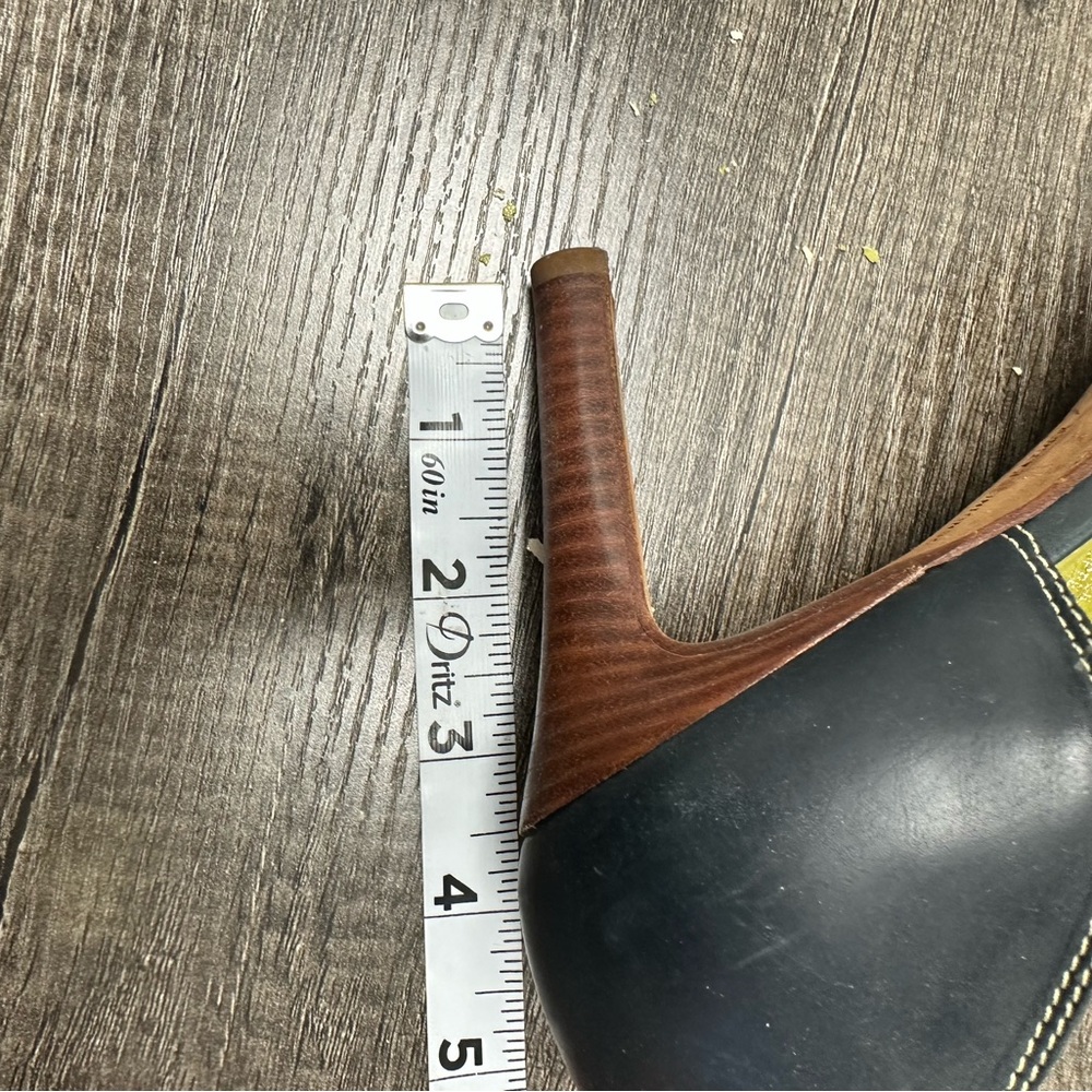 Ralph Lauren Leather Navy Pointed-Toe 3.5” Pumps with Lime Insole & Accents - Picture 5 of 9